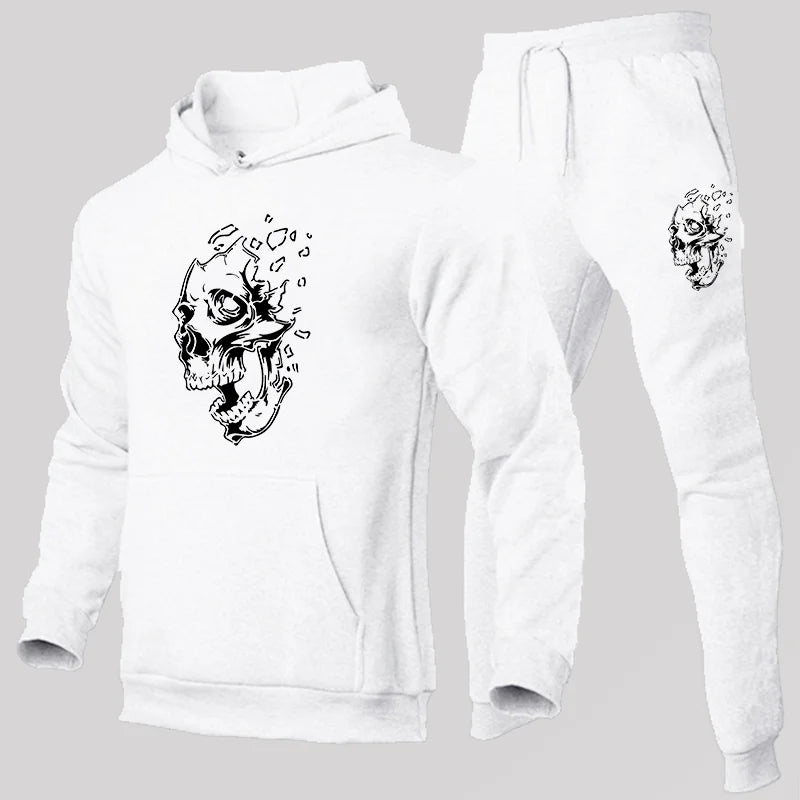 Men Sets Hoodie+Pants Two-Pieces Casual Solid Color SweatSuit Men Fashion Sportswear Fleece Set Tracksuit Men's clothing