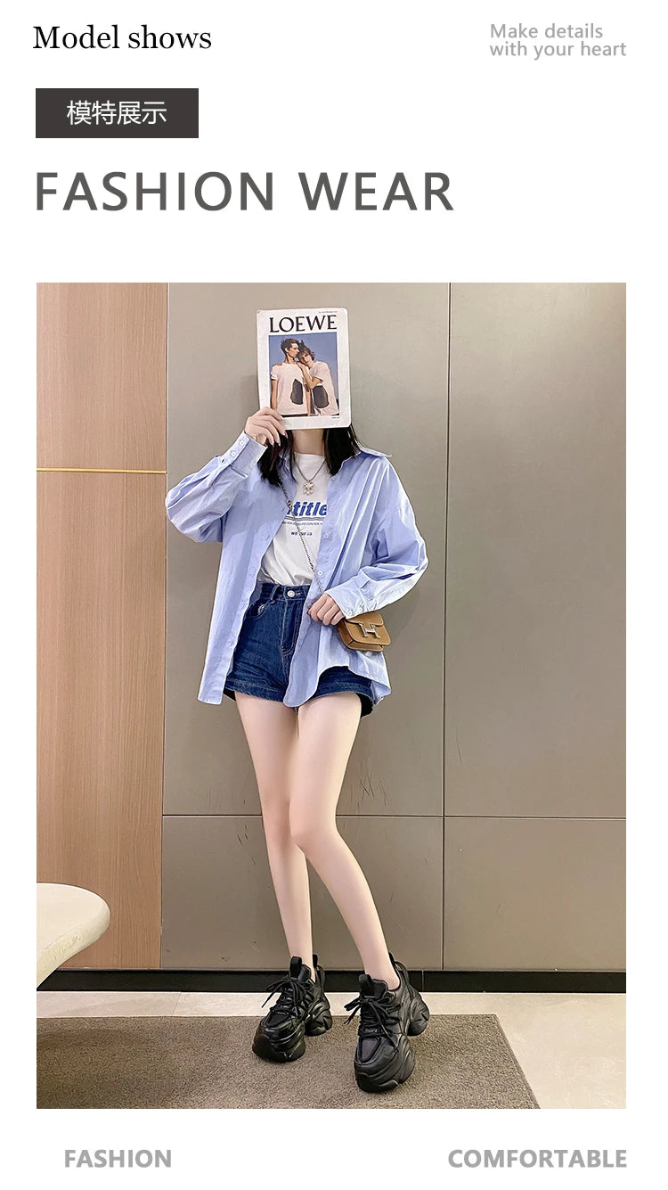 Black Women Chunky Leather Sneakers High Platform Ulzzang Sports Shoes New 2022 Autumn Thick Bottom Women's Wedge Casual Shoes