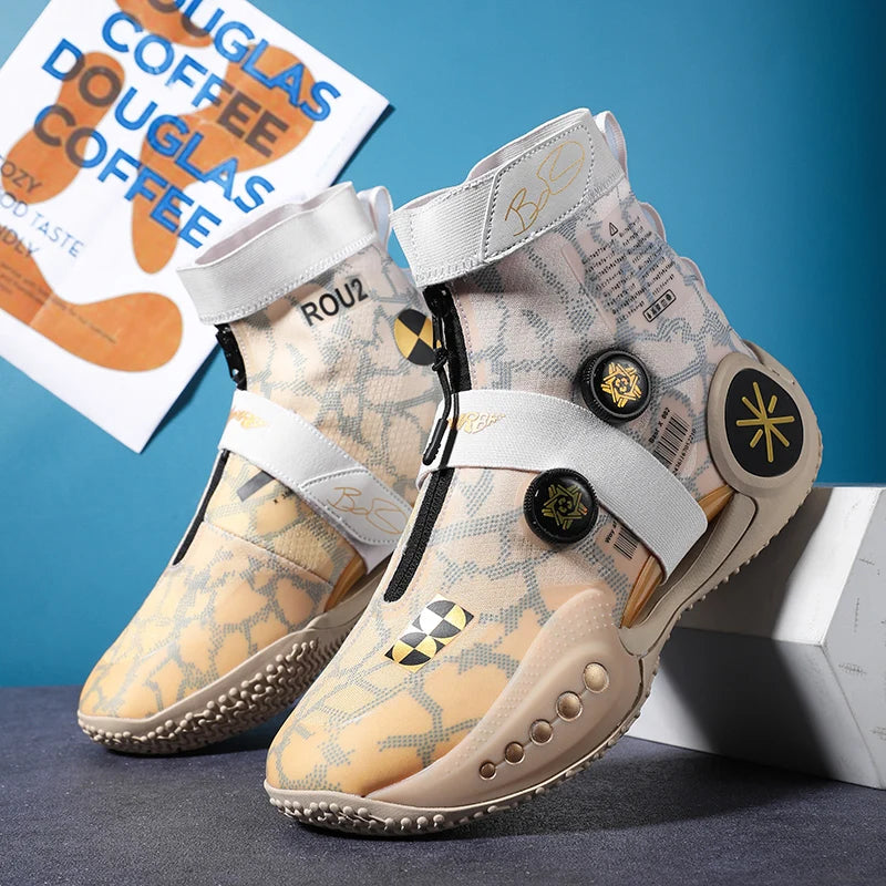 Four Season New Basketball Shoes Men's Luminous Sports Shoes Anti Slip, Shock-absorbing, Wear-resistant Practical Sneakers