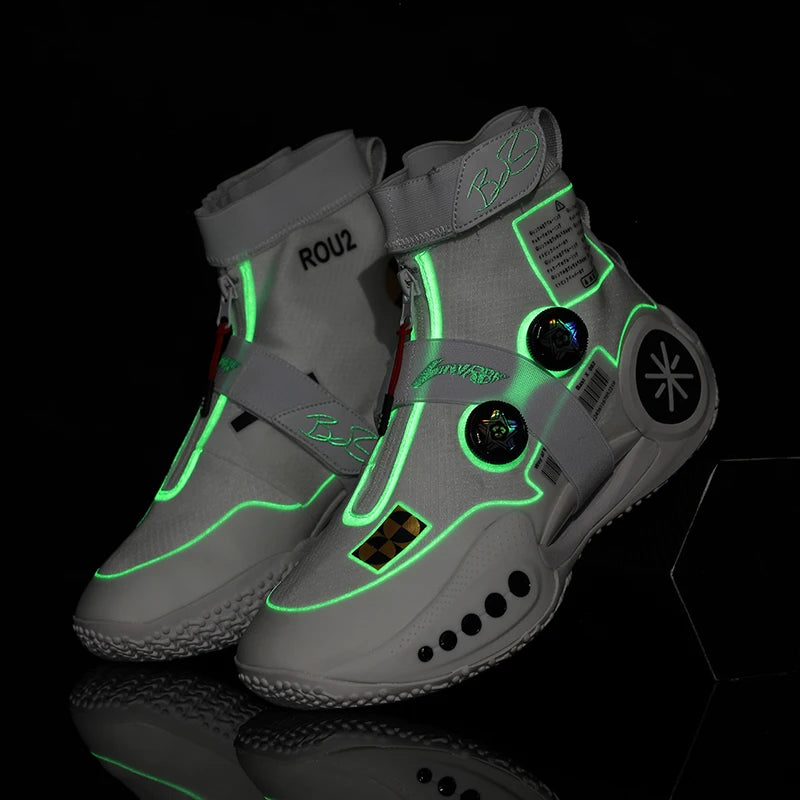 Four Season New Basketball Shoes Men's Luminous Sports Shoes Anti Slip, Shock-absorbing, Wear-resistant Practical Sneakers