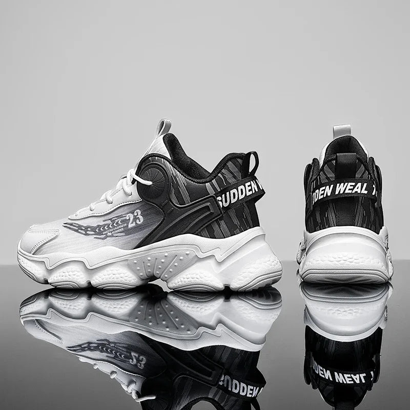 New High-quality Basketball Running Shoes for Men with Air Cushion Spring and Summer Mesh Fabric and Breathable Lacing