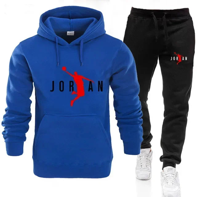 Fashionable men's sportswear set 2025 Spring and Autumn New outdoor men's casual pullover + jogging Pants two-piece set