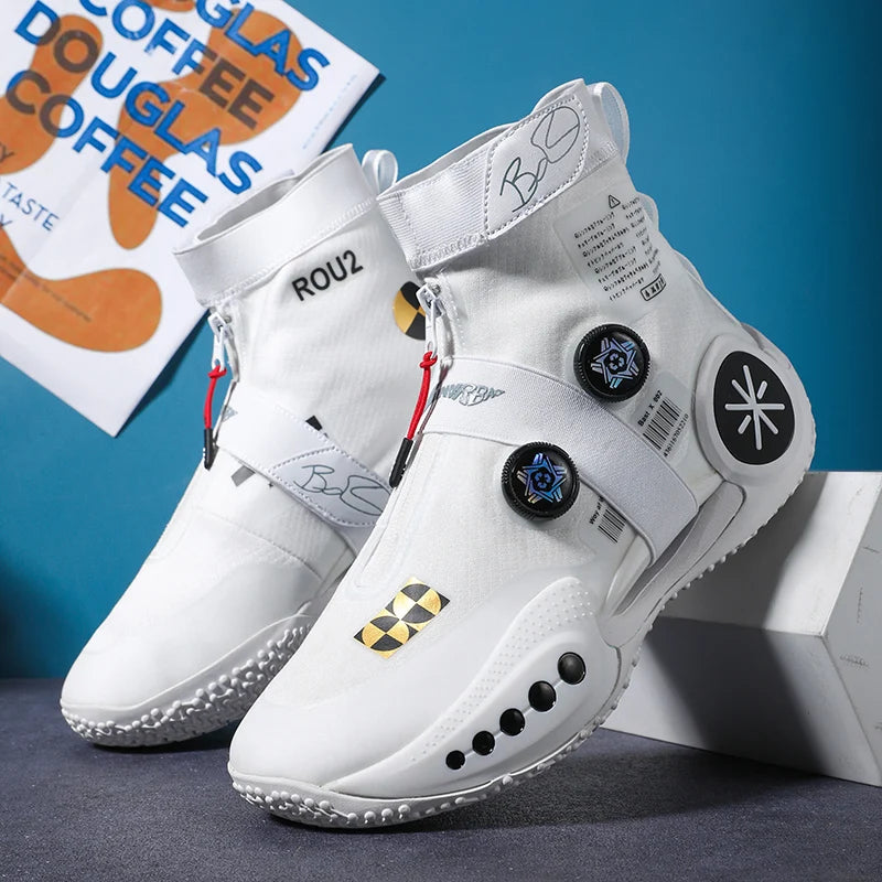 Four Season New Basketball Shoes Men's Luminous Sports Shoes Anti Slip, Shock-absorbing, Wear-resistant Practical Sneakers