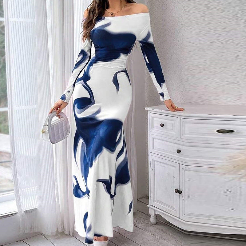Fashion Printed Long Sleeve Dress