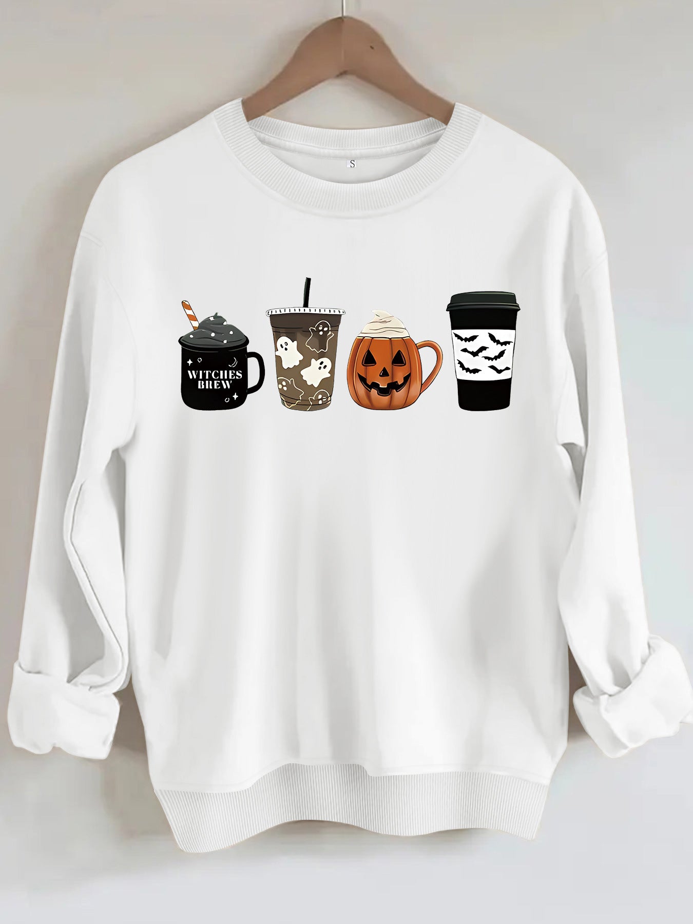 Pattern printed loose women's hoodie