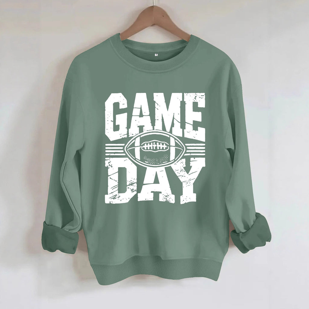 GAME DAY Rugby Printed Round Neck Hoodie for Women