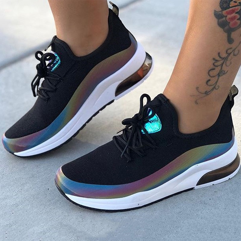 Women Colorful Cool Sneaker Ladies Lace Up Vulcanized Shoes Casual Female Flat Comfort Walking Shoes Woman Fashion