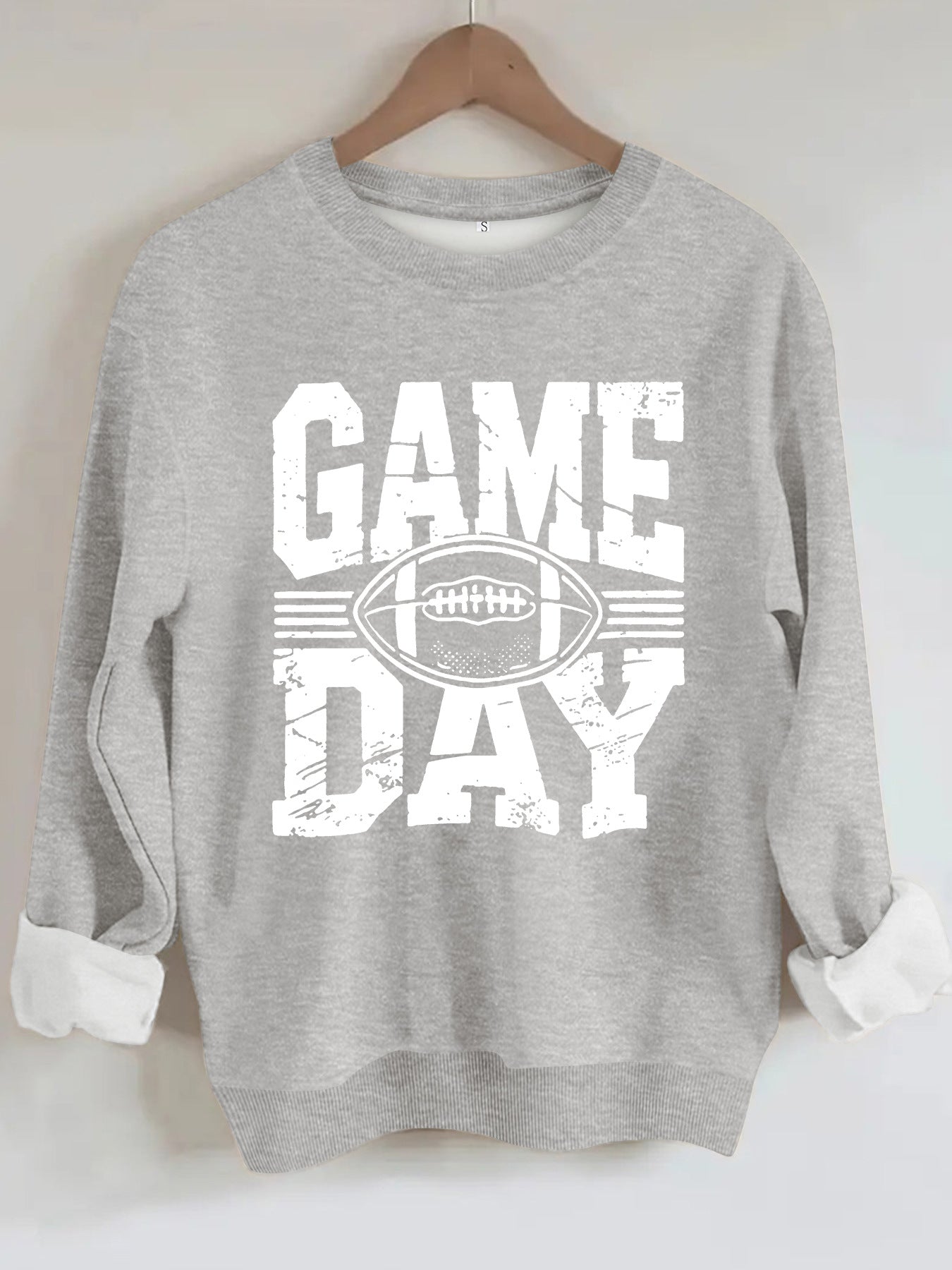GAME DAY Rugby Printed Round Neck Hoodie for Women