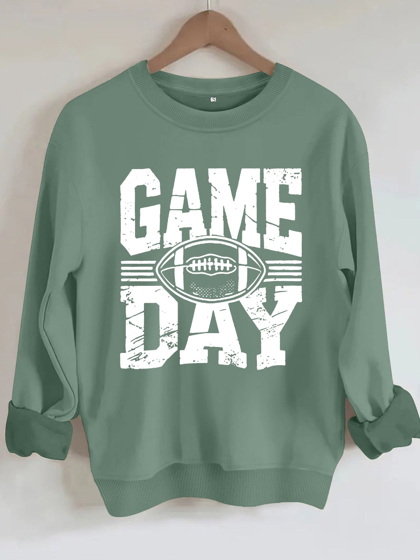 GAME DAY Rugby Printed Round Neck Hoodie for Women