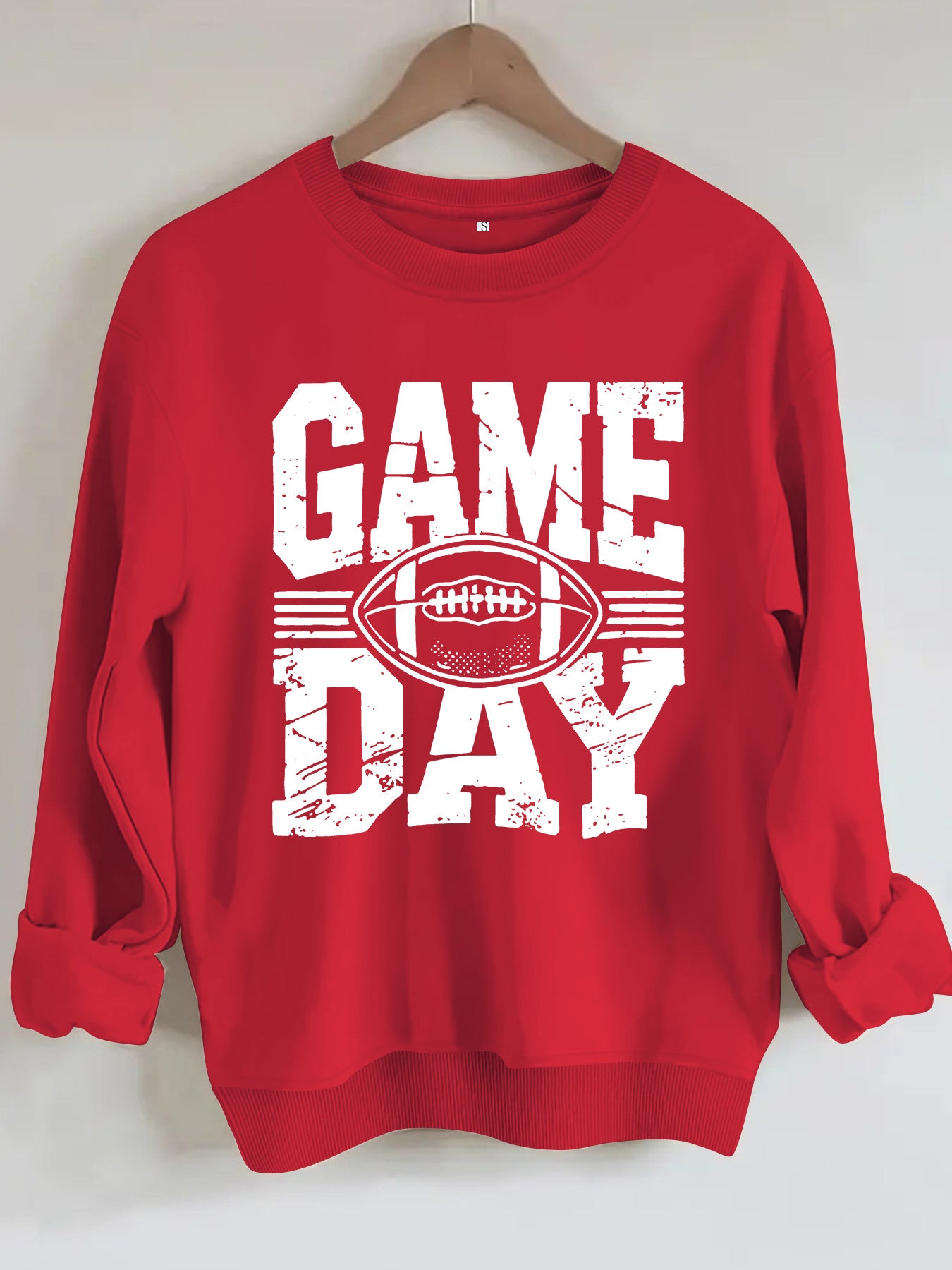 GAME DAY Rugby Printed Round Neck Hoodie for Women