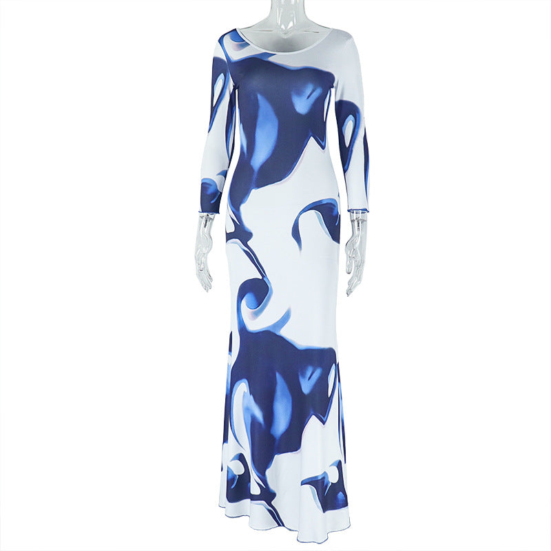 Fashion Printed Long Sleeve Dress