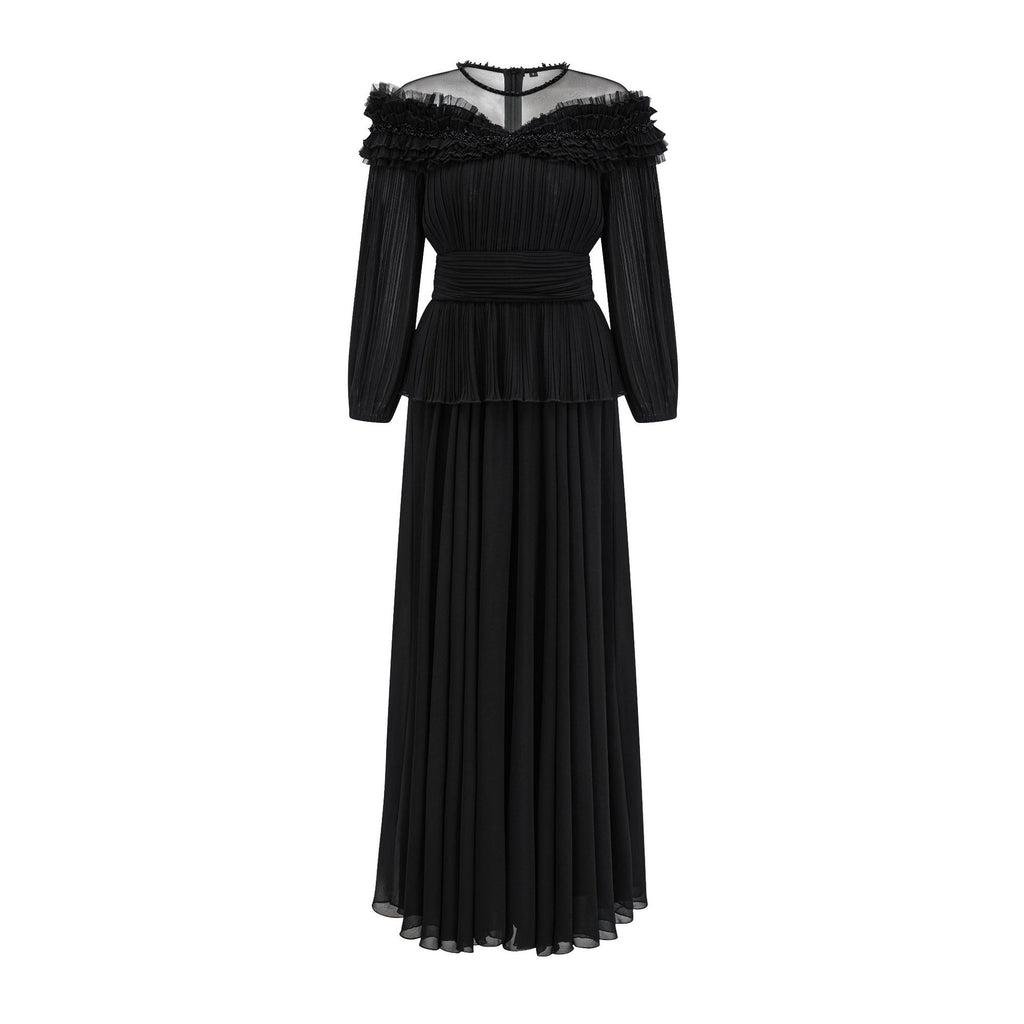 Elegant and Dignified Craftsmanship Formal Dress Spring Summer High-Grade Elegant Long Dress Waist-Cinching Slimming Formal Dress