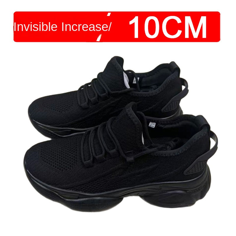 Summer height increasing men's shoes 10cm breathable fly woven mesh sports and leisure board shoes