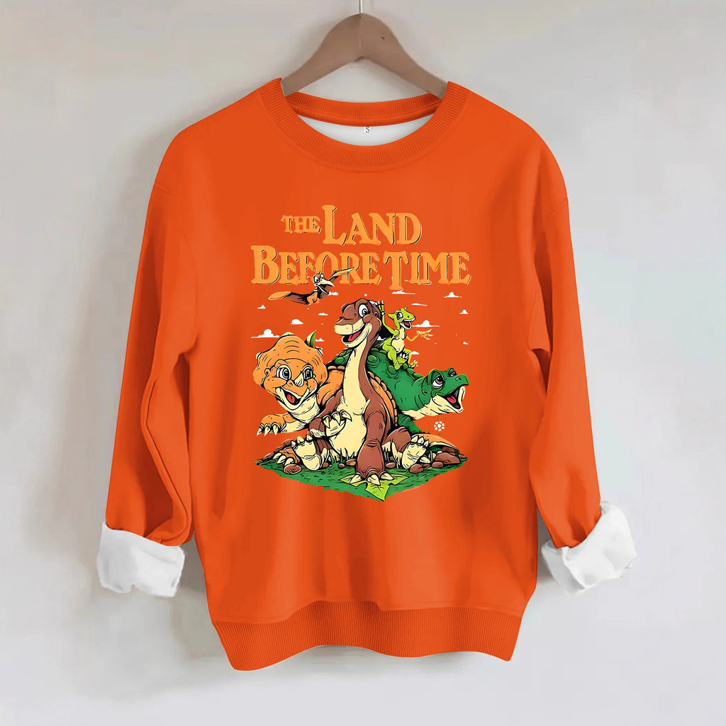 Dinosaur and letter pattern printed hoodie