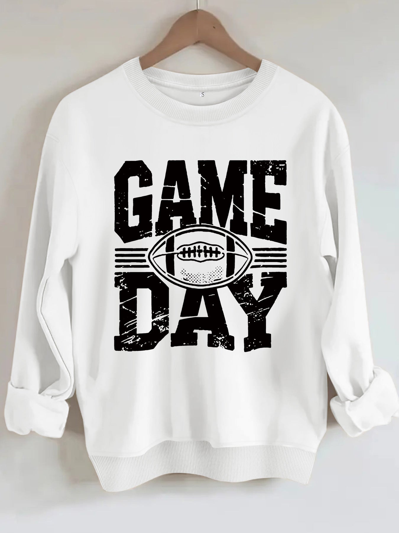 GAME DAY Rugby Printed Round Neck Hoodie for Women