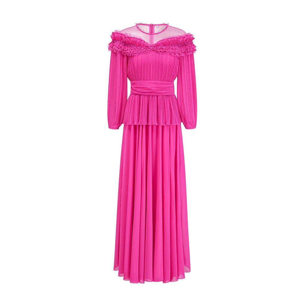 Elegant and Dignified Craftsmanship Formal Dress Spring Summer High-Grade Elegant Long Dress Waist-Cinching Slimming Formal Dress