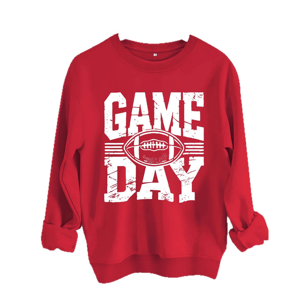 GAME DAY Rugby Printed Round Neck Hoodie for Women