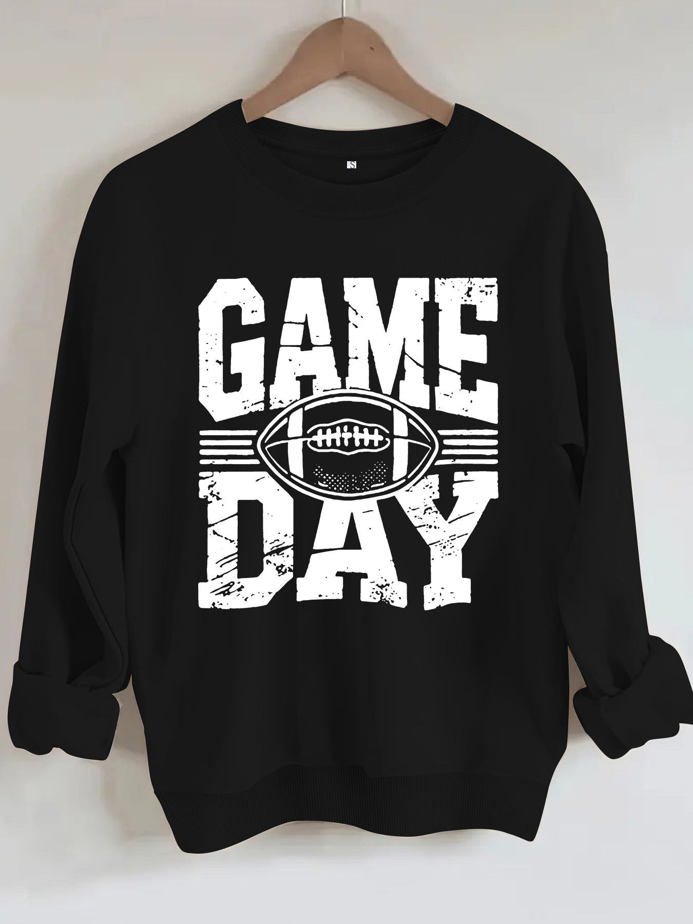GAME DAY Rugby Printed Round Neck Hoodie for Women