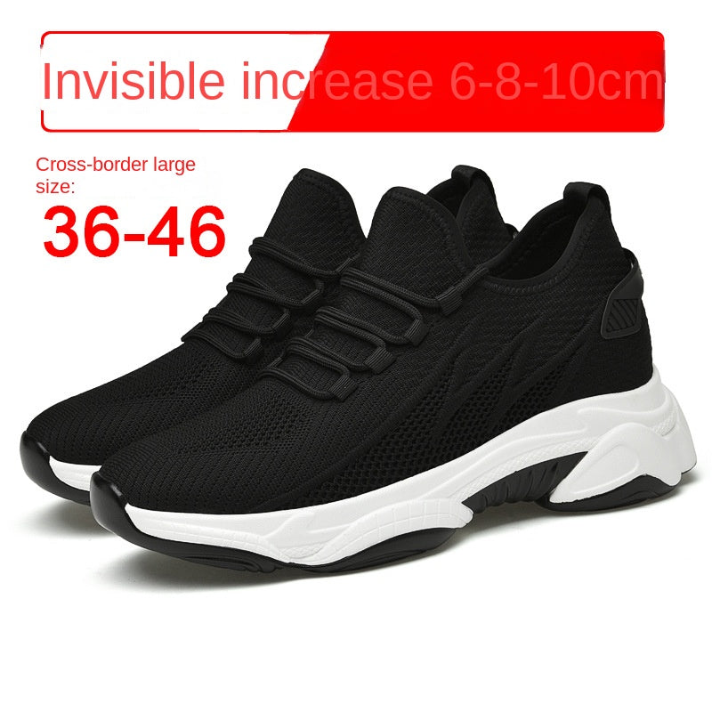 Summer height increasing men's shoes 10cm breathable fly woven mesh sports and leisure board shoes