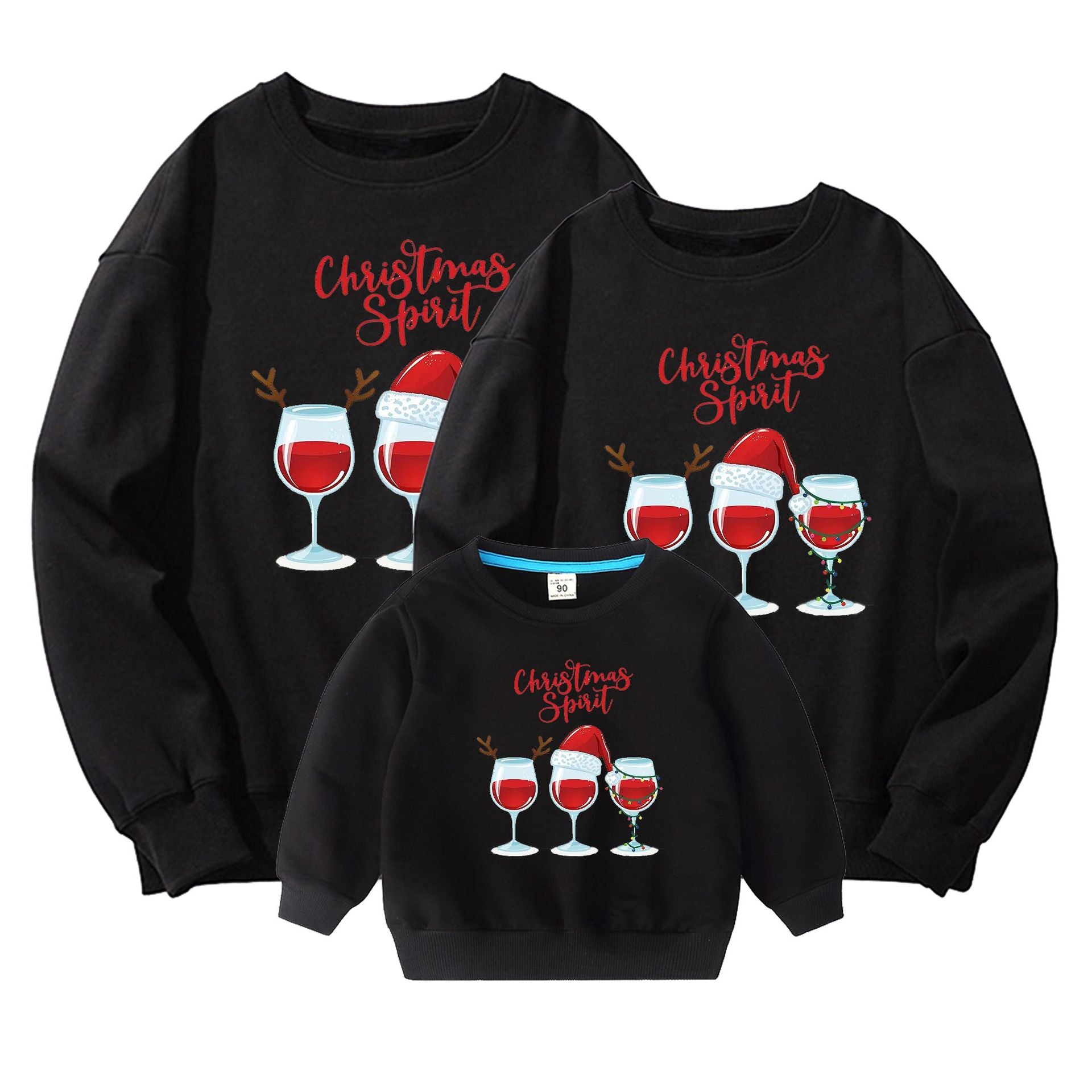 Parent-child Hoodie Pure Cotton T-shirt American Style New Year Christmas