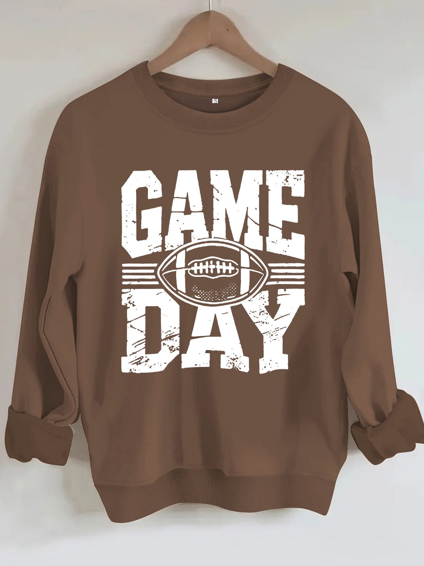 GAME DAY Rugby Printed Round Neck Hoodie for Women