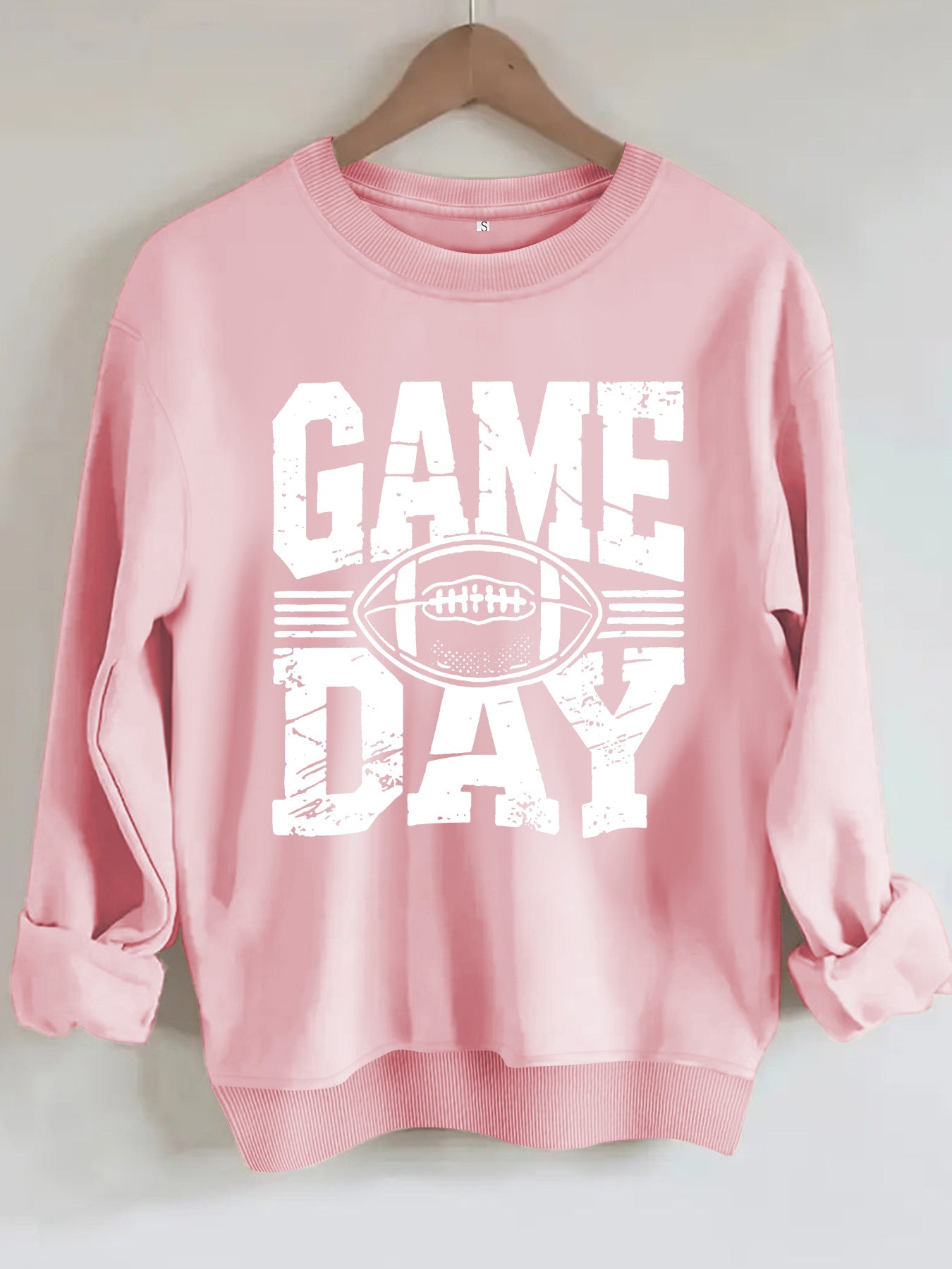 GAME DAY Rugby Printed Round Neck Hoodie for Women