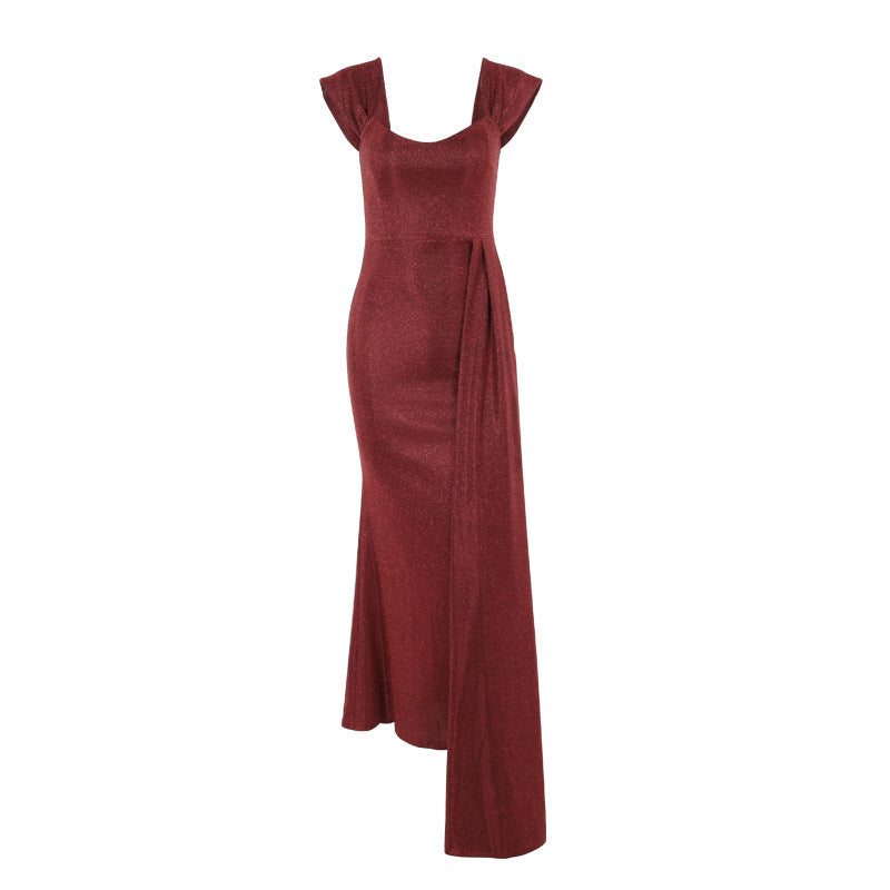 Thin flash vest long dress for women