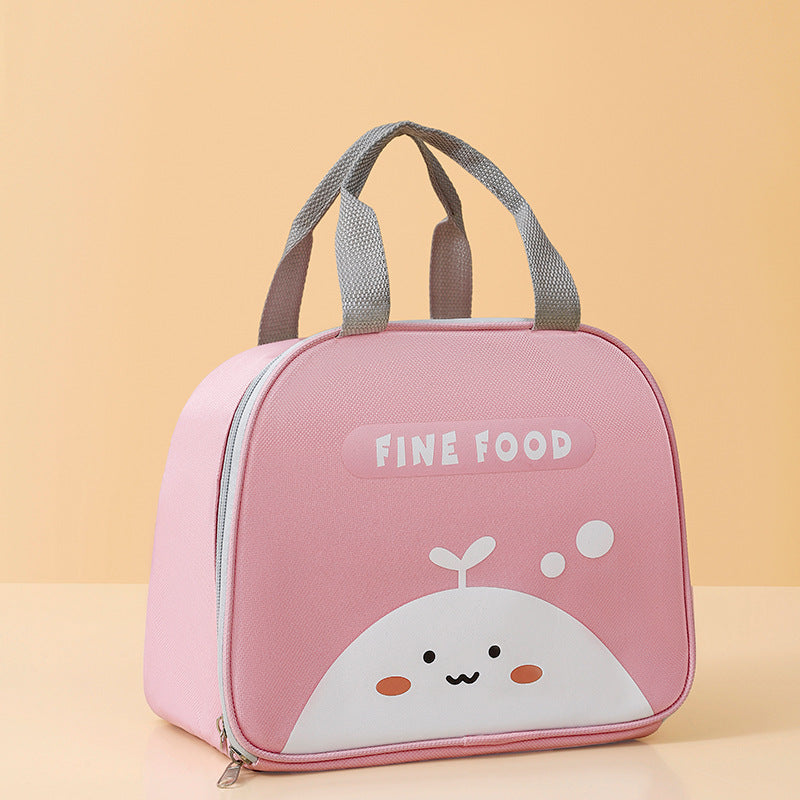 Cute cartoon lunch box bag for students and office workers with side opening, waterproof and thick insulation lunch bag