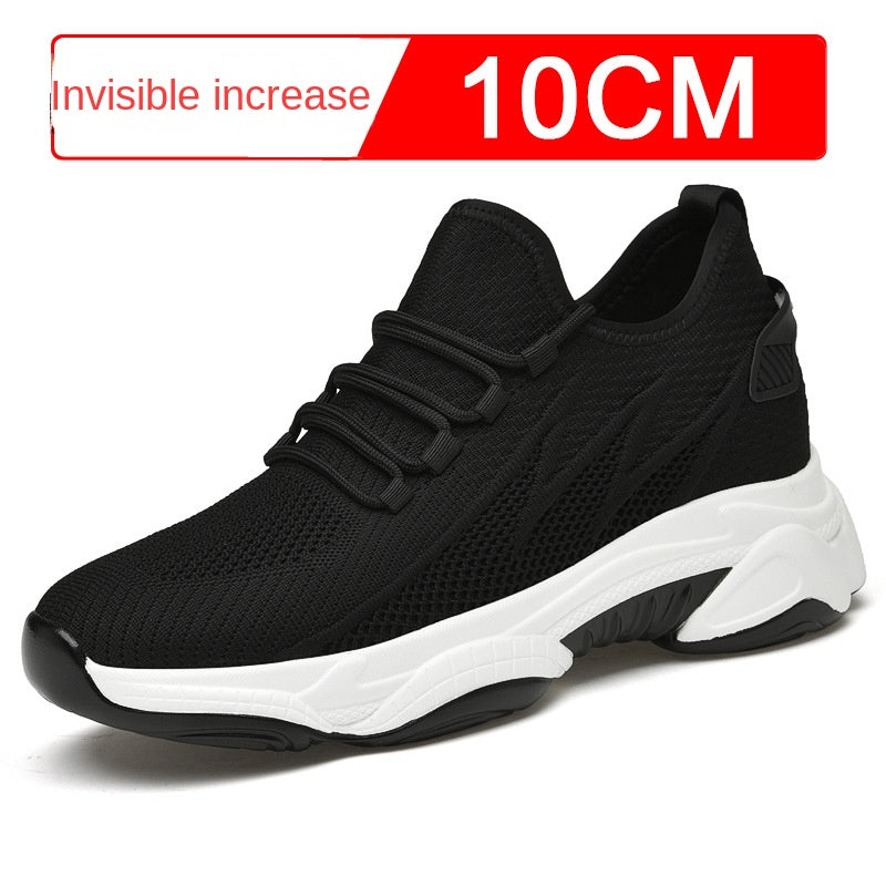 Summer height increasing men's shoes 10cm breathable fly woven mesh sports and leisure board shoes