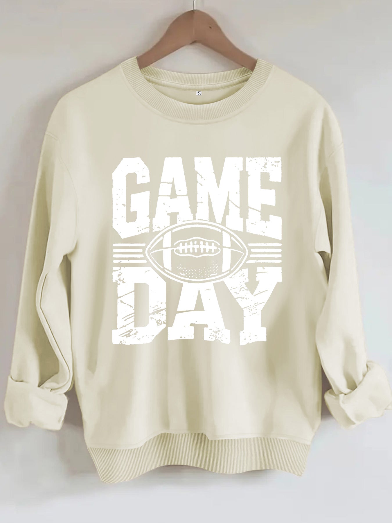 GAME DAY Rugby Printed Round Neck Hoodie for Women
