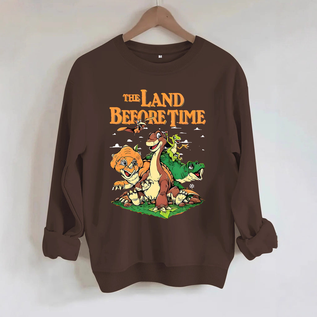 Dinosaur and letter pattern printed hoodie