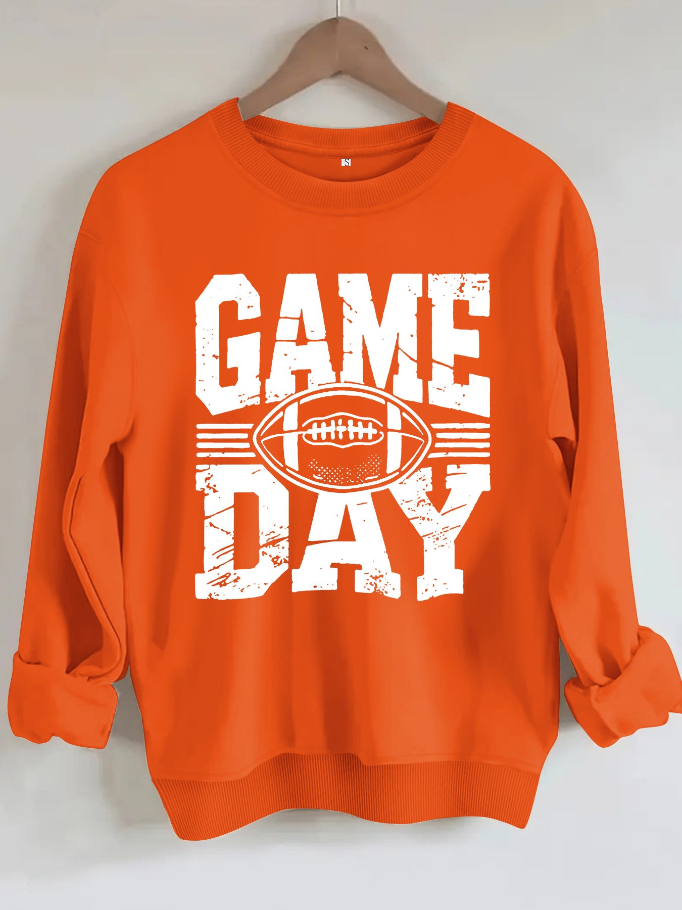 GAME DAY Rugby Printed Round Neck Hoodie for Women