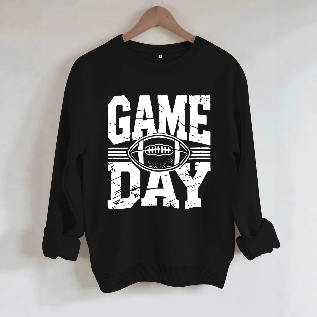 GAME DAY Rugby Printed Round Neck Hoodie for Women