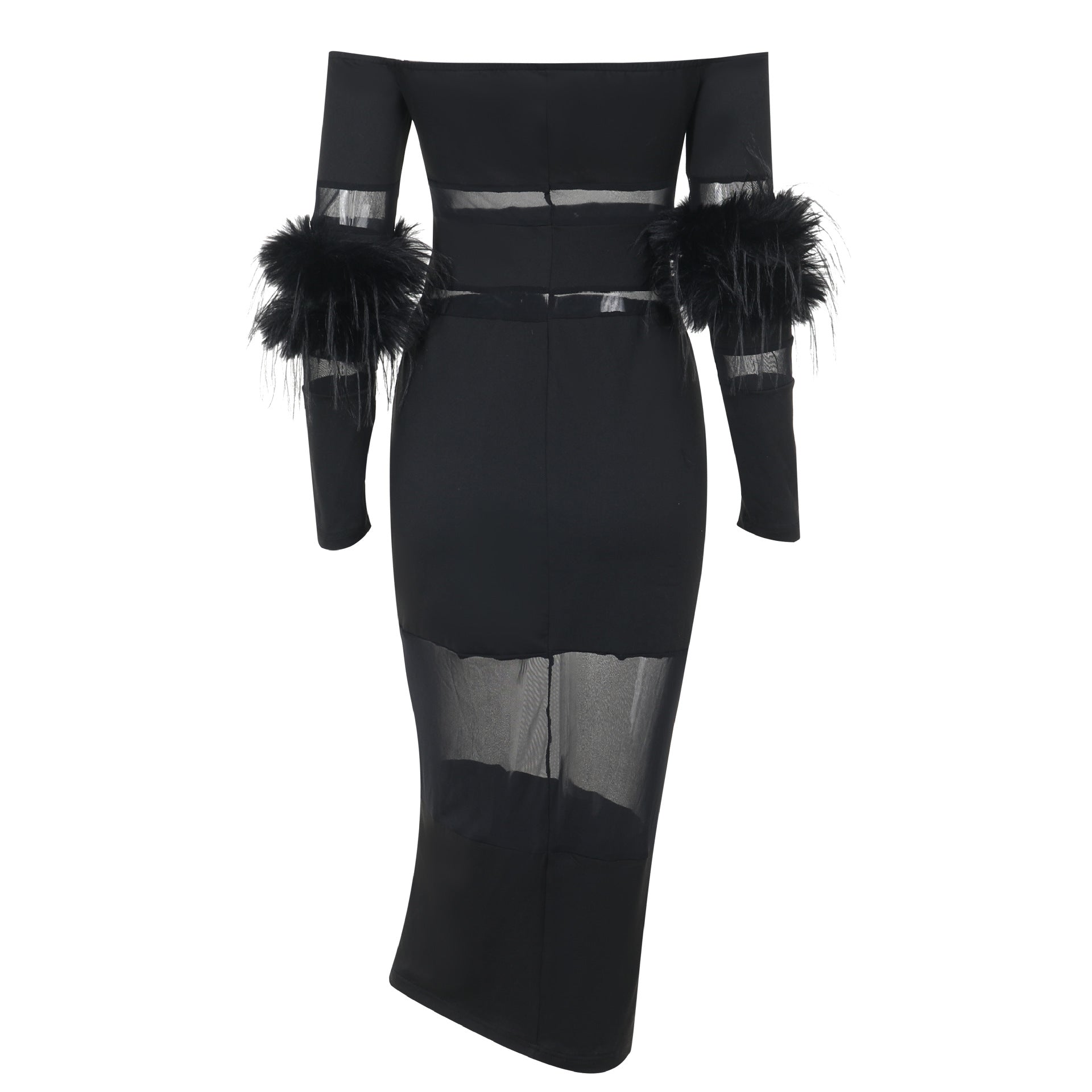 Slimming mesh patchwork sexy dress for women