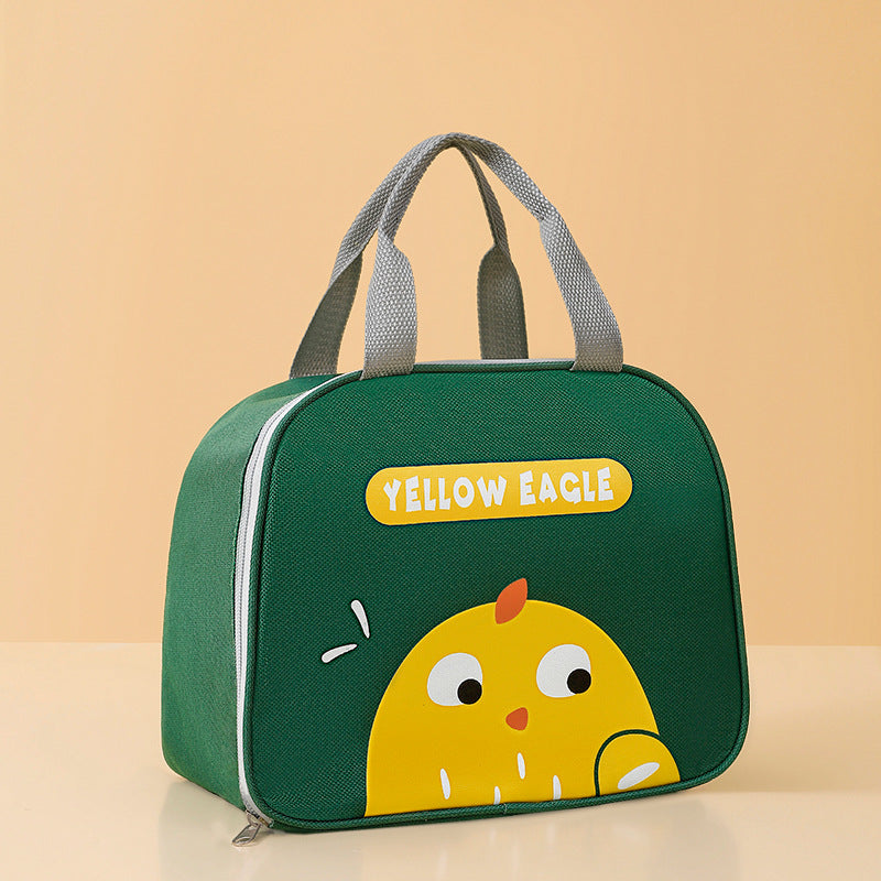 Cute cartoon lunch box bag for students and office workers with side opening, waterproof and thick insulation lunch bag