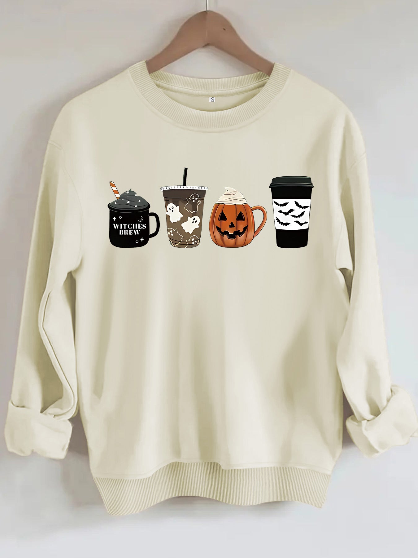 Pattern printed loose women's hoodie