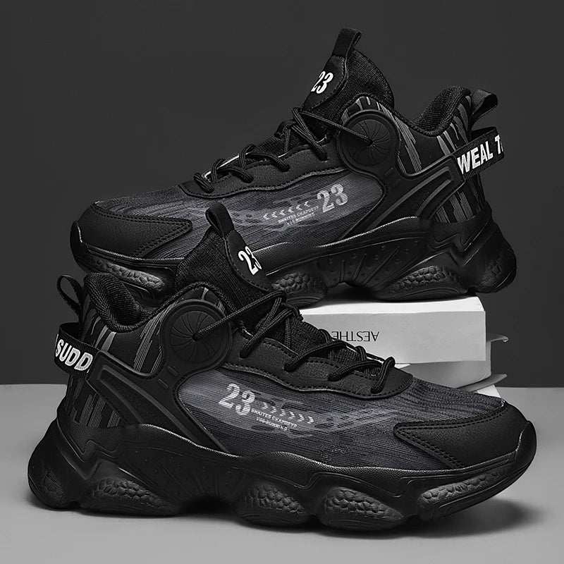 New High-quality Basketball Running Shoes for Men with Air Cushion Spring and Summer Mesh Fabric and Breathable Lacing