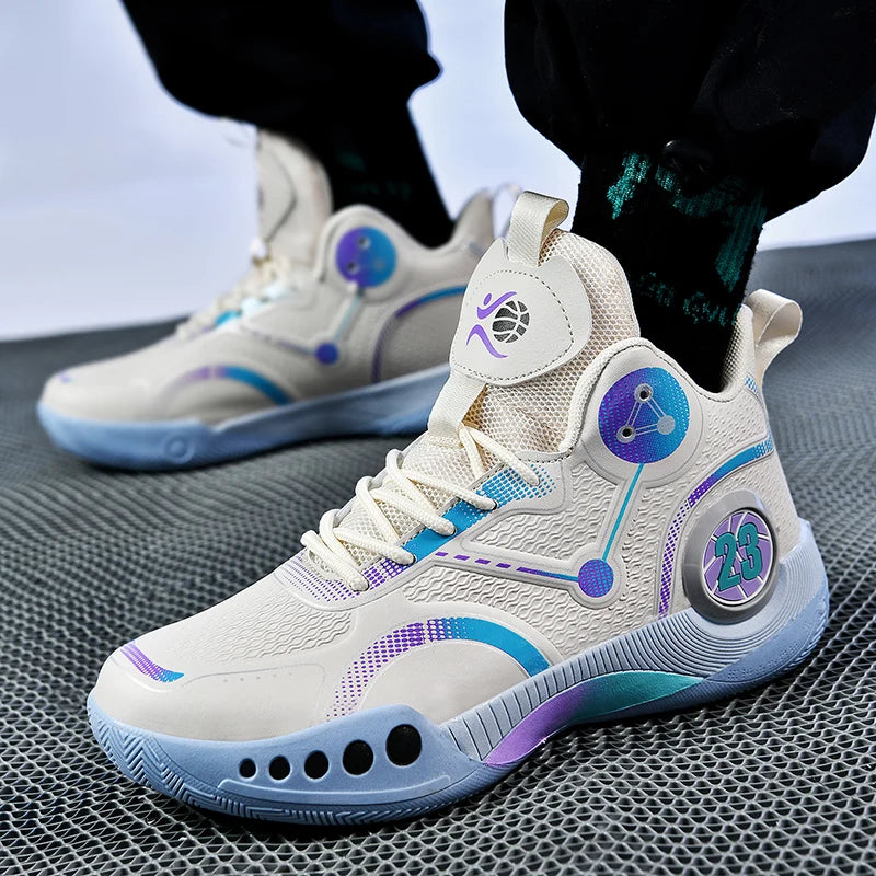 New high top basketball shoes Breathable comfortable sports shoes for men and women training athletes casual student shoes