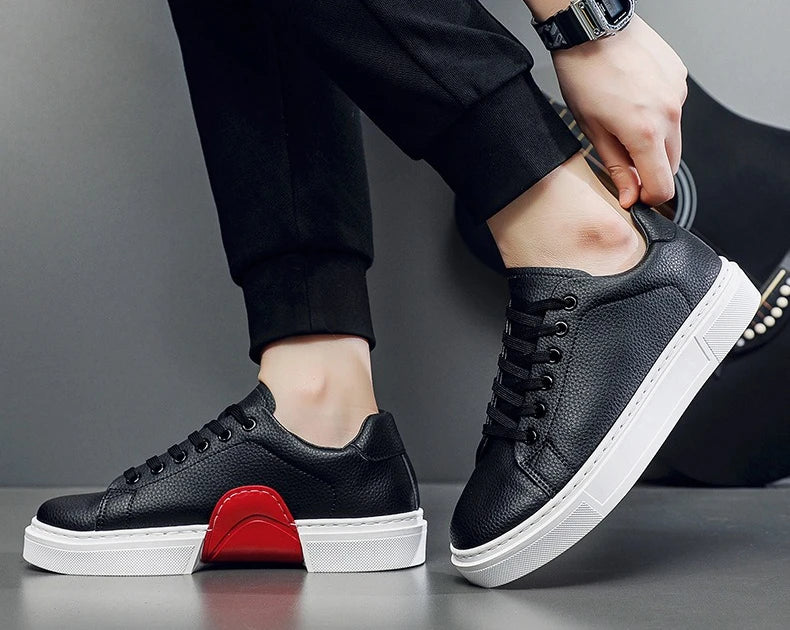 New Fashionable Personalized Men's Casual Board Shoes Versatile Flat White Shoes Men's Flat Shoes