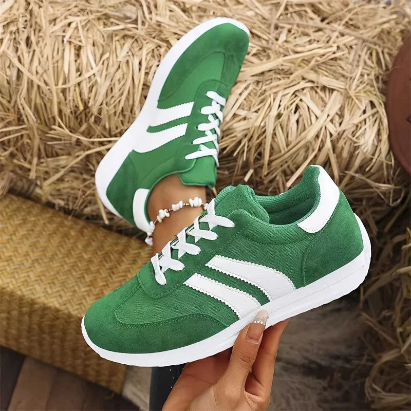 2025 Spring New Women Sneakers Comfortable Outdoor Fashion Versatile Flat Casual Sneakers Lace Up Women Sports Shoes Plus Size