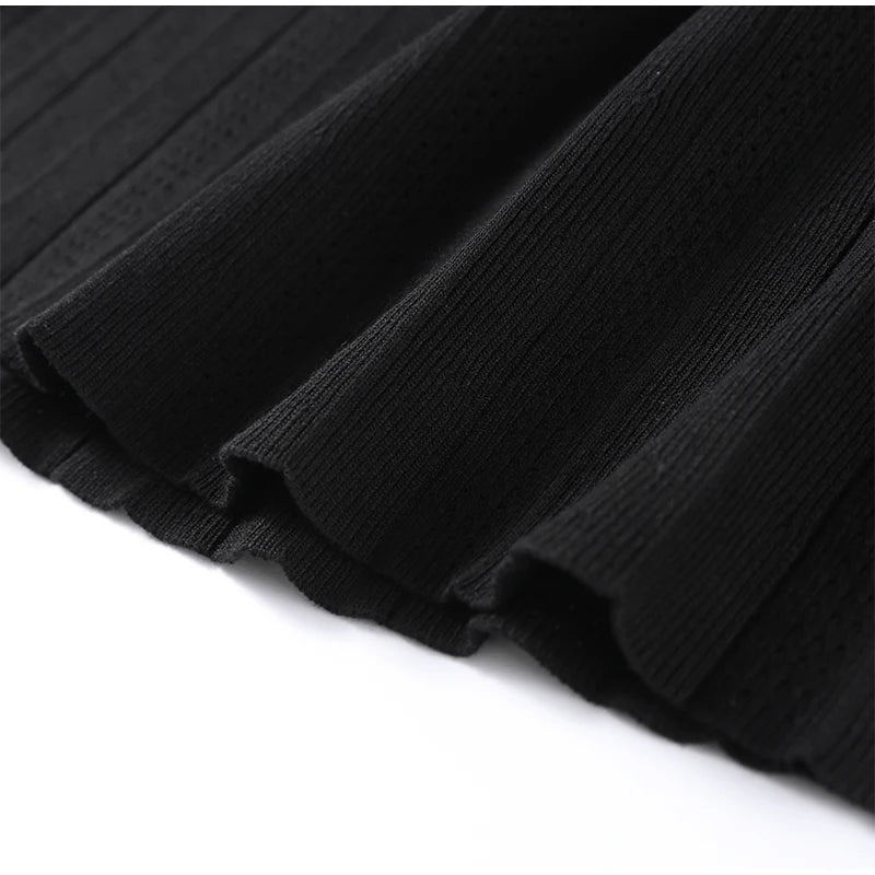 Elegant Knitted Dress Women Solid Single Breasted O Neck Short Sleeve High Waist Hip Package Dresses 2025 Autumn Chic Robes Lady