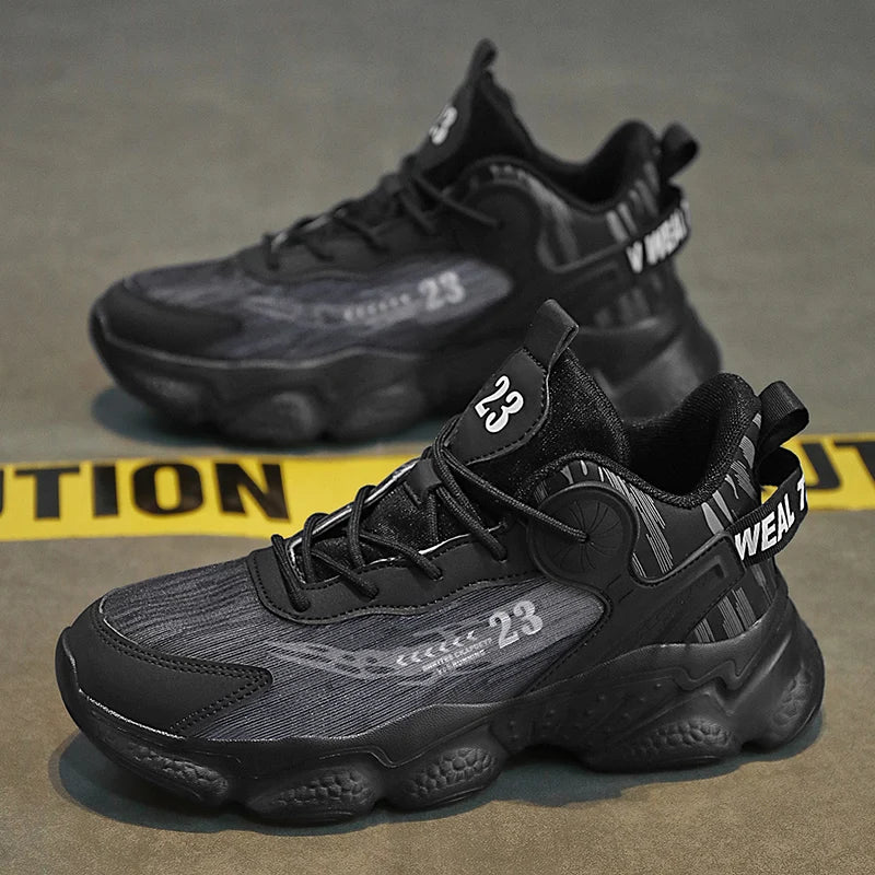 New High-quality Basketball Running Shoes for Men with Air Cushion Spring and Summer Mesh Fabric and Breathable Lacing