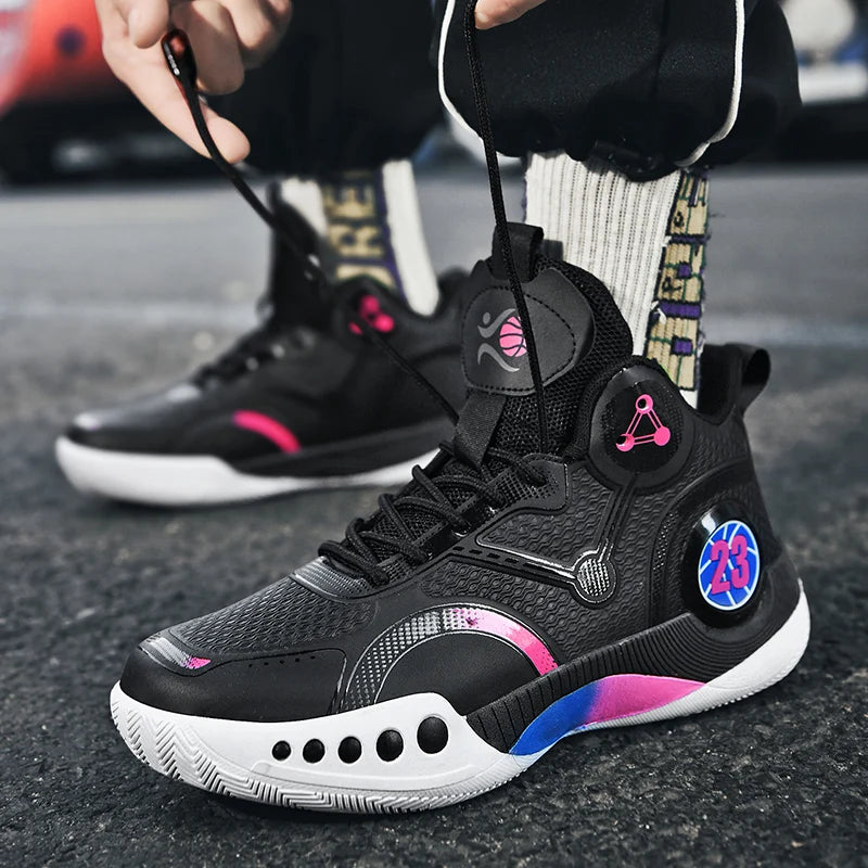 New high top basketball shoes Breathable comfortable sports shoes for men and women training athletes casual student shoes