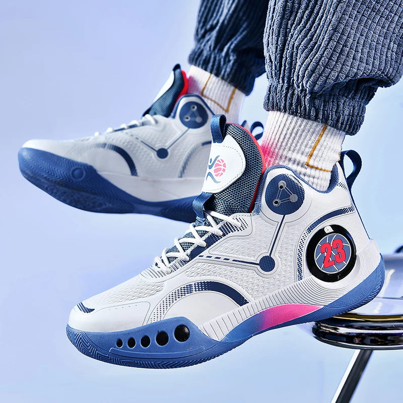 New high top basketball shoes Breathable comfortable sports shoes for men and women training athletes casual student shoes