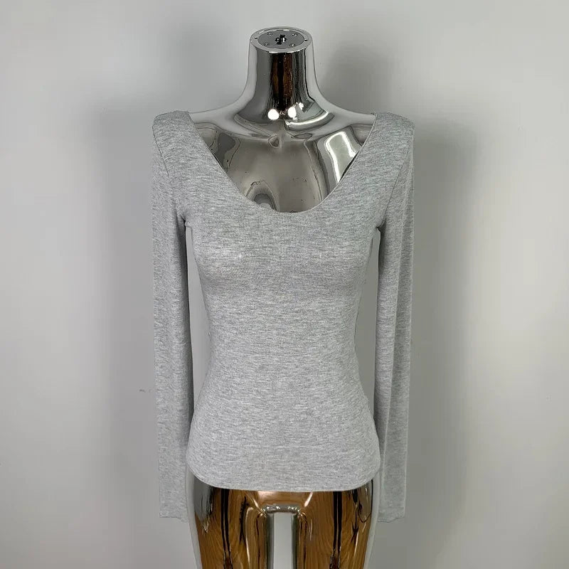 Women T Shirt 2025 Summer Basic Casual T-Shirt O Neck Woman Clothes Sexy Low Chest See Through Soft Slim Tops Tee Shirt Femme