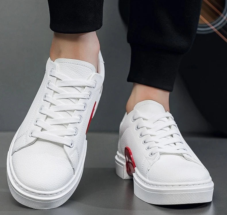 New Fashionable Personalized Men's Casual Board Shoes Versatile Flat White Shoes Men's Flat Shoes