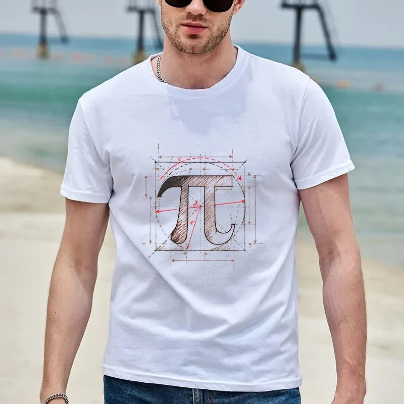 Pi Π Symbol Design T-shirts Fashion Clothing Science Math T-shirts Summer Casual Teacher Tshirts Irrational Number T-Shirt Gift