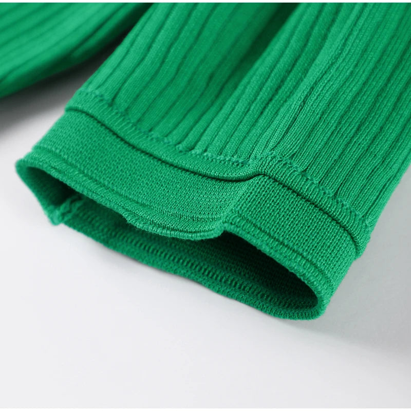 Elegant Knitted Dress Women Solid Single Breasted O Neck Short Sleeve High Waist Hip Package Dresses 2025 Autumn Chic Robes Lady