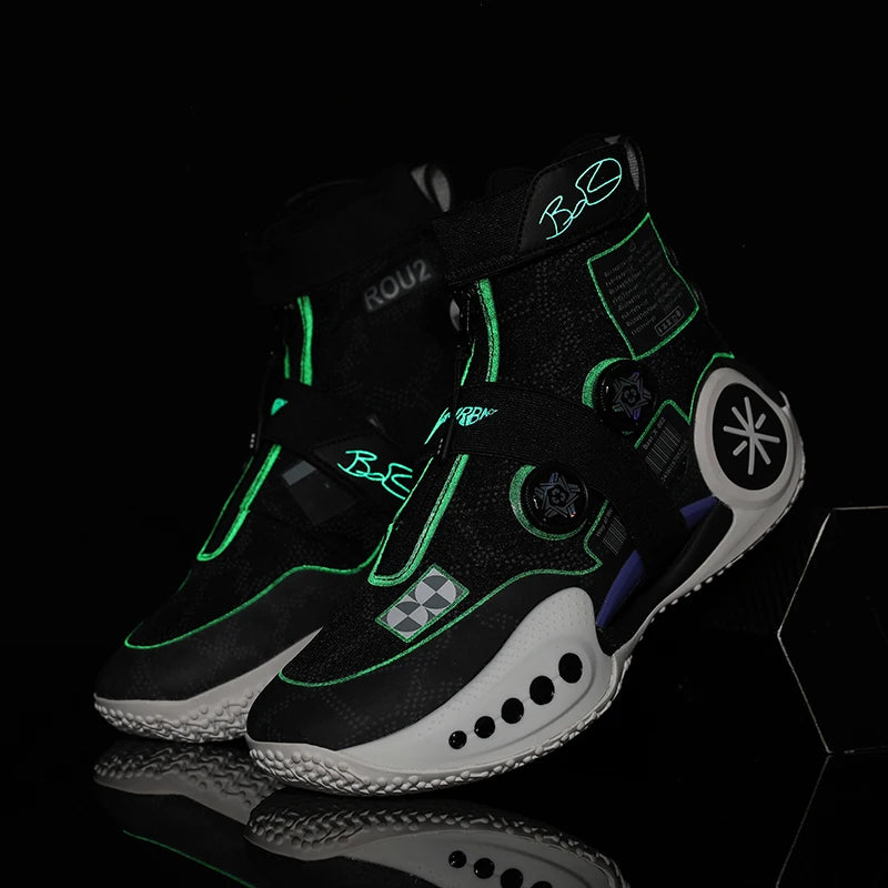 Four Season New Basketball Shoes Men's Luminous Sports Shoes Anti Slip, Shock-absorbing, Wear-resistant Practical Sneakers