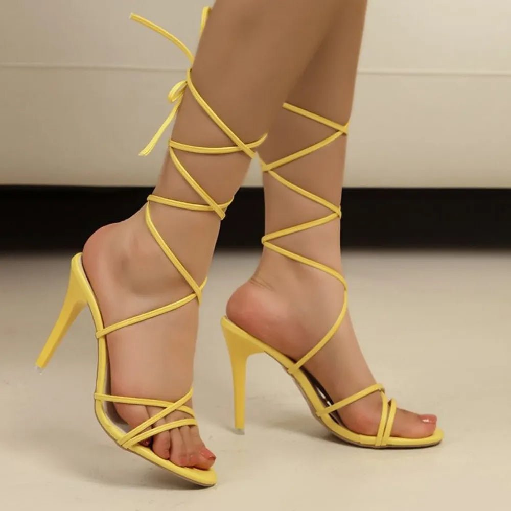 Cross Strap Stiletto Sandals - Real fashion